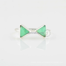 925 Sterling Silver Ring &amp; Chrysoprase Gemstone Silver Ring Fornecedor